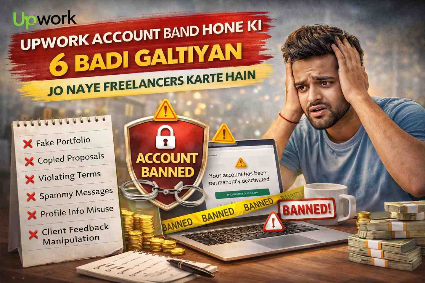 Upwork Account Band Hone Ki 6 Badi Mistake Jo Naye Freelancers Karte Hain