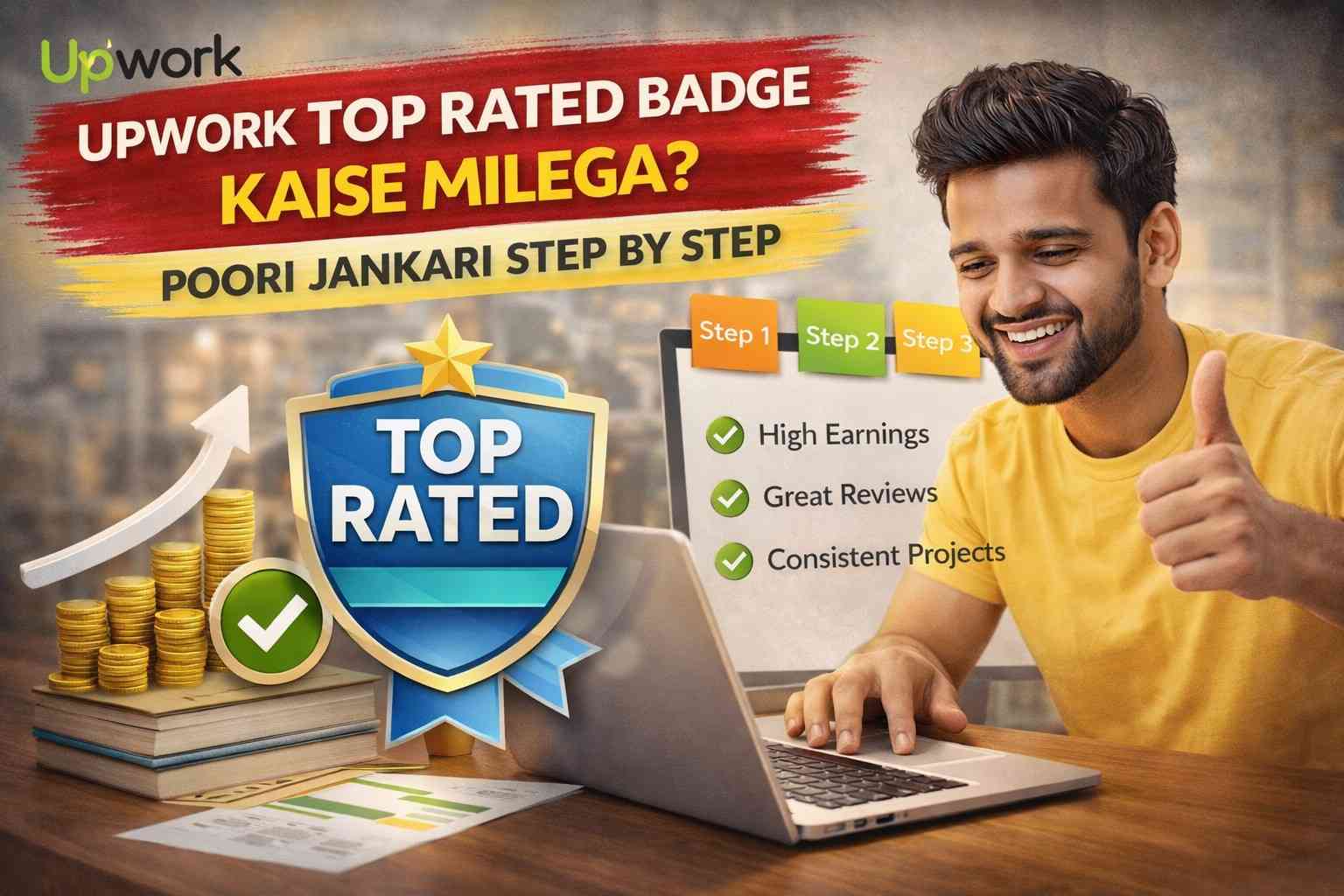 Upwork Top Rated Badge Kaise Milega? Poori Jankari Step by Step 2026