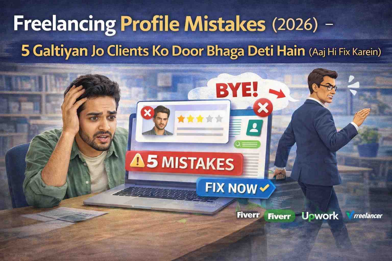 Freelancing Profile Mistakes (2026) – 5 Galtiyan Jo Clients Ko Door Bhaga Deti Hain (Aaj Hi Fix Karein)
