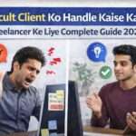 Difficult Client Ko Handle Kaise Karein 2026 – freelancer calmly handling angry client with professional communication approach